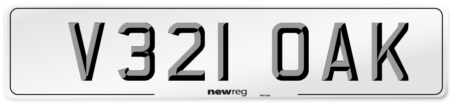 V321 OAK Number Plate from New Reg